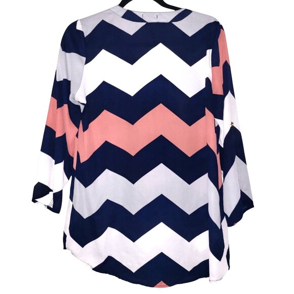 RUE 21 | Multi-Color Checkered Chest Pockets Casual Blouse - Picture 3 of 9